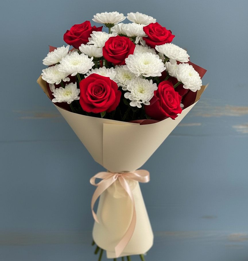 Букет цветов из: Розы и Хризантемы в Одоев