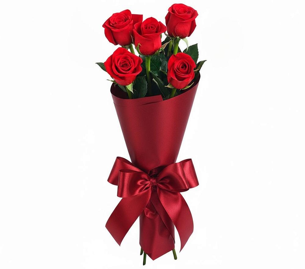 Букет 5 Красных роз Эдлесс Лав в Одоев