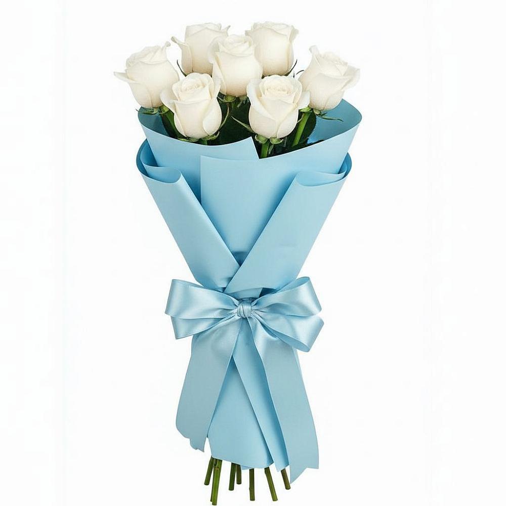 Букет 7 белых роз Проуд в Одоев