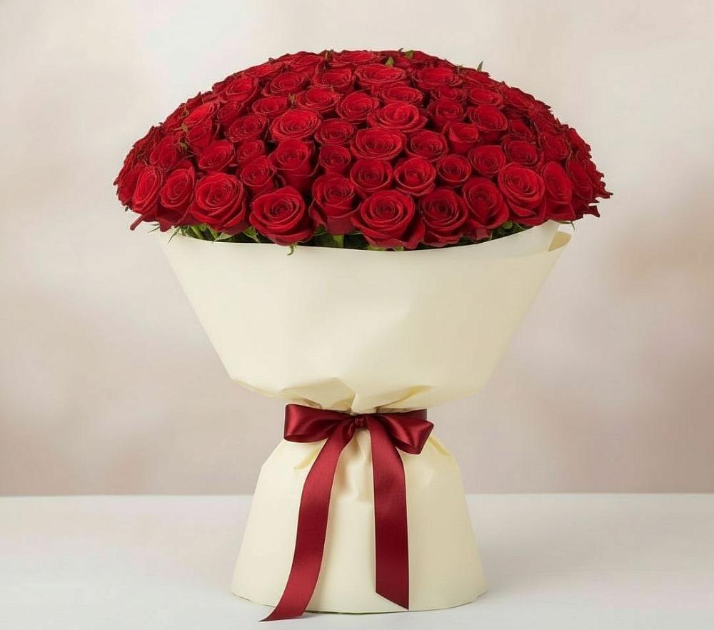 Букет 101 Красная роза Милано в Одоев