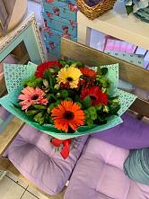 Букет цветов из:  Герберы, Хризантемы и Альстромерии #REPLACE_PRED# Одоев