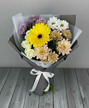 Букет цветов из:  Розы, Герберы и Хризантемы в Одоев