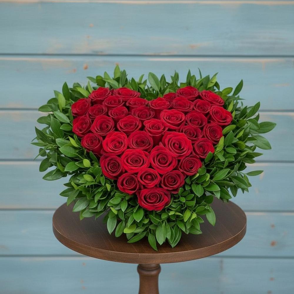 Цветочная композиция из Розы в виде сердца в Одоев