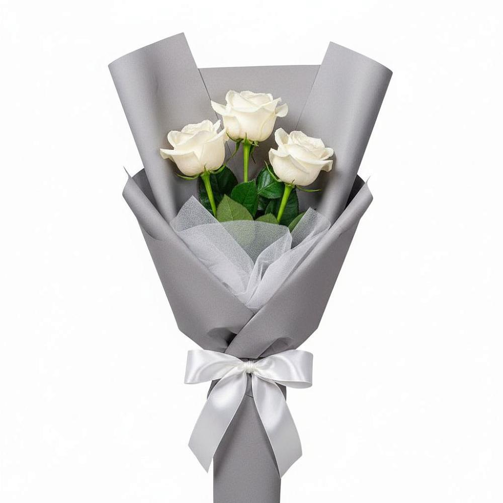Букет 3 белые розы в Одоев