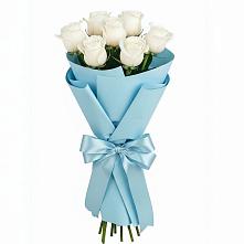 Букет 7 белых роз Проуд в Одоев