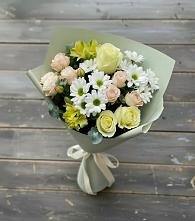 Букет цветов из:  Альстромерии, Розы и Хризантемы в Одоев