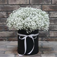 Цветочная композиция из Гипсофила в шляпной коробке в Одоев
